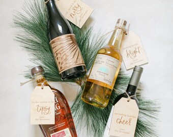 Holiday Wine Tags | Neighbor Holiday Gift | Hostess Gift | Gifts for Her | Teacher Gifts | Parent Gift | Wine Gift | Wine Lover