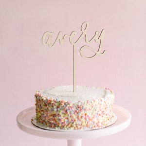 Custom Cake Topper - Handlettering | Personalized Cake Topper | Wood Laser Cut Calligraphy Cake Topper
