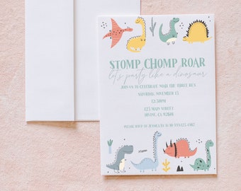 INSTANT DOWNLOAD: Dinosaur Party Invitation