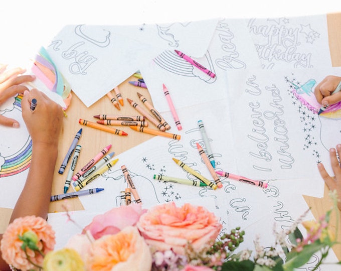 Unicorn Party Coloring Sheets | Unicorn Birthday Party | Rainbow Party ...