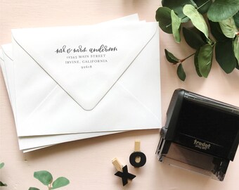 Address Stamp | Return Address Stamp | Custom Address Stamp | Self Ink Stamp | Bridal Shower Gift | Self Inking Calligraphy Address Stamp