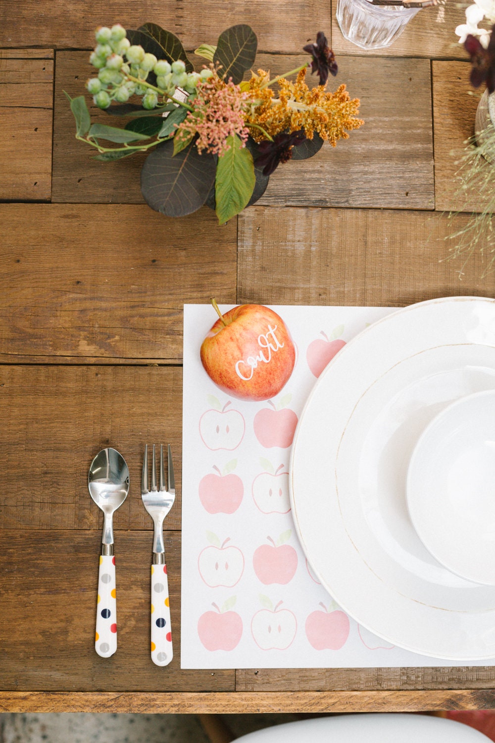 School Party Apple Placemats 11x17 DIGITAL DOWNLOAD Etsy