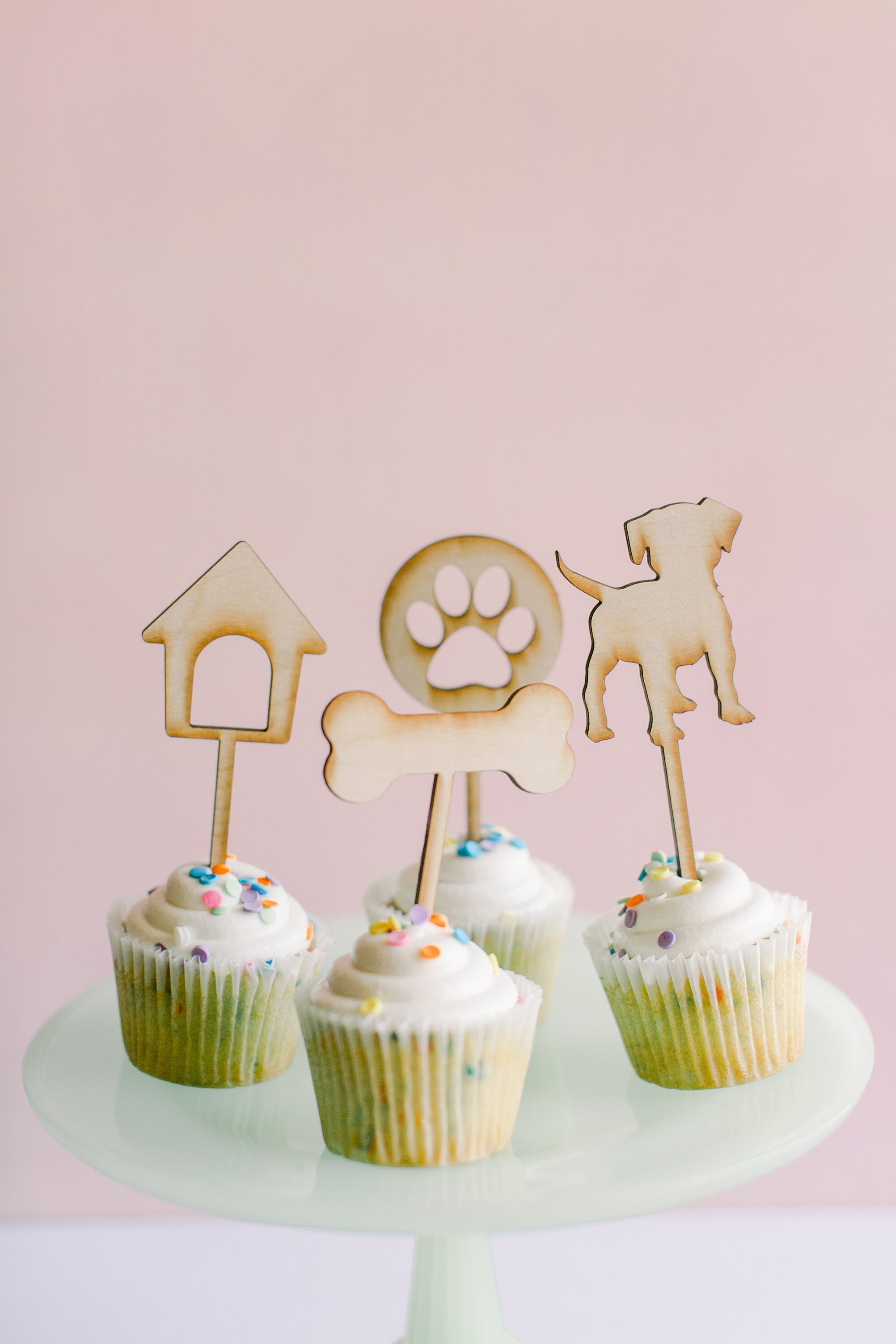 Set of Dog Cupcake Toppers Cupcake Toppers Dog Party Etsy