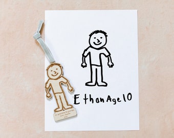 Kids Drawing Ornament | Kids Ornament | Custom Drawing Ornament | Grandparents Gift | Teacher Gift | Little Artist Ornament | Kids Christmas