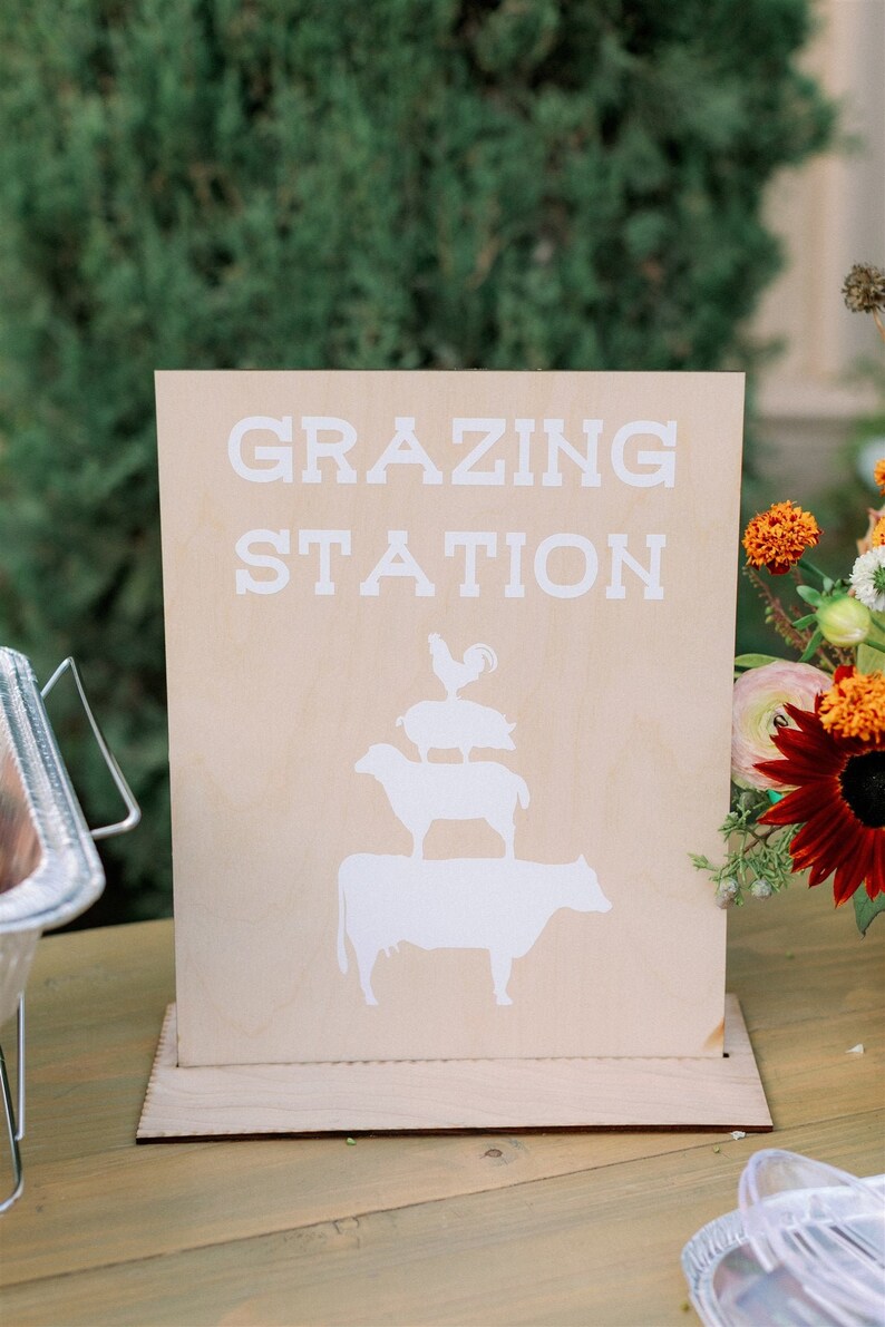11x14 Grazing Station Sign Barn Party Farm Animal Party Etsy