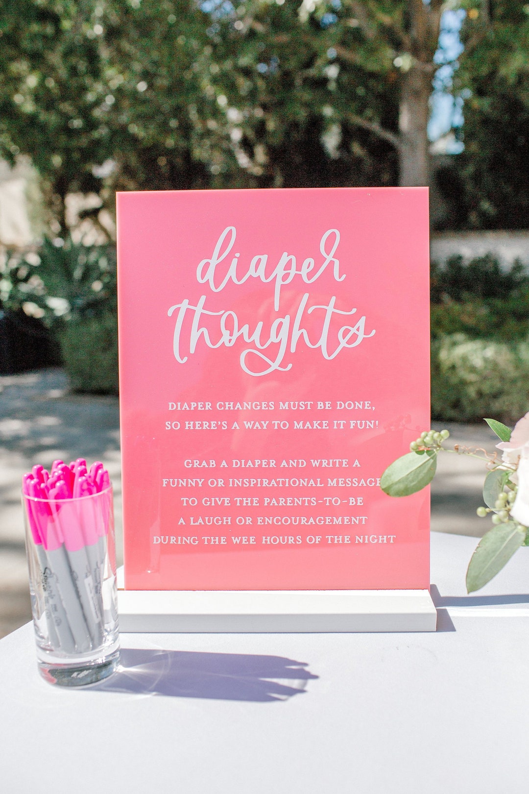 11x14 Baby Shower Diaper Thoughts Sign Diaper Game Etsy