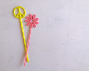 Set of Groovy Drink Stirrers | Two Groovy Party | Retro Party | 60s Party | Swizzle Sticks | Kids Party | Birthday Party | Party Decoration
