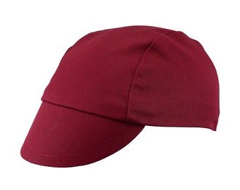 Red cotton cycling cap - handmade cap; bike cap; bicycle cap; cotton cap; cycling clothes; bike wear