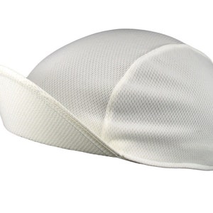 White moisture wicking cycling cap handmade cap moisture wicking cap bicycle cap polyester cap bike wear cycling clothes image 4