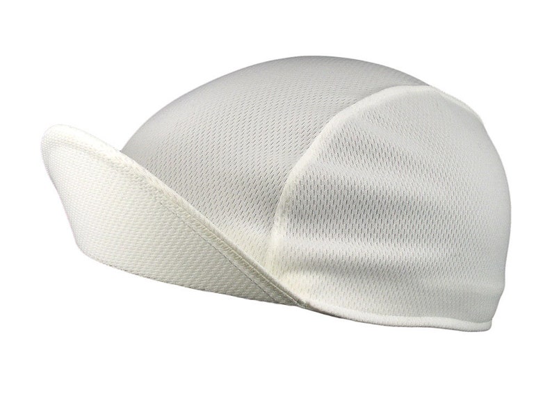 White moisture wicking cycling cap handmade cap moisture wicking cap bicycle cap polyester cap bike wear cycling clothes image 4