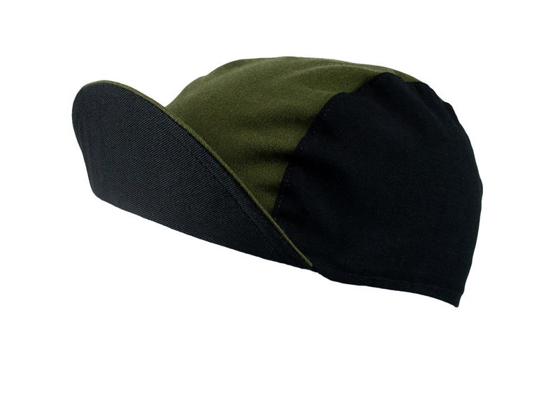 Olive/black Cotton Cycling Cap Handmade Cap Bike Cap Bicycle Cap Cotton Cap Cycling Clothes Bike
