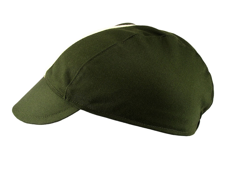 Olive/beigestripe Cotton Cycling Cap Handmade Cap Bike Etsy