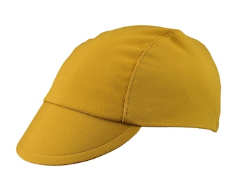 Curry softshell cycling cap - handmade cap; winter cap; bicycle cap; softshell cap; polyester cap; cycling clothes