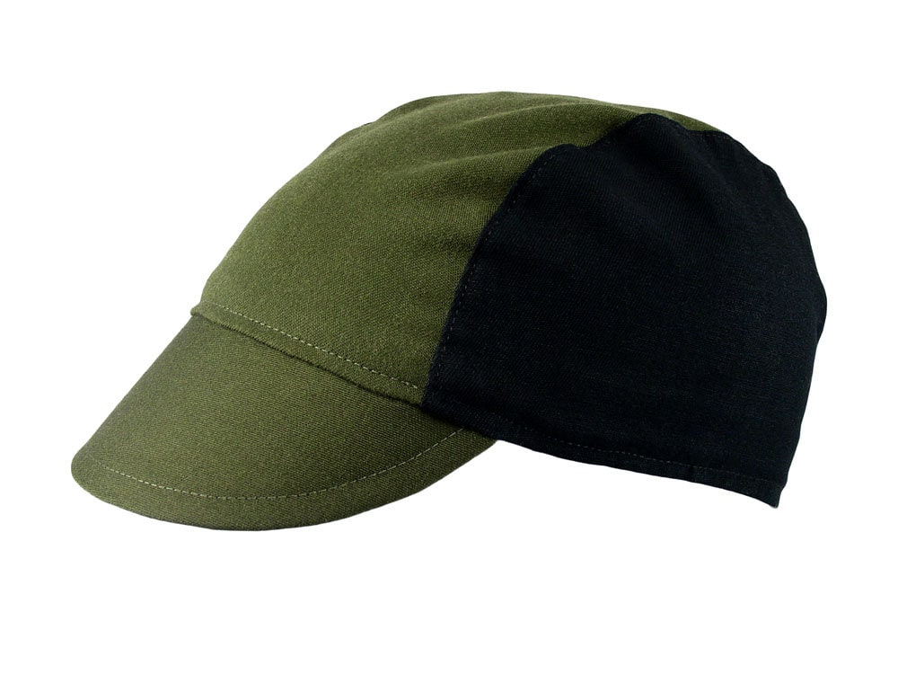 Olive/black Cotton Cycling Cap Handmade Cap Bike Cap Bicycle Cap Cotton Cap Cycling Clothes Bike