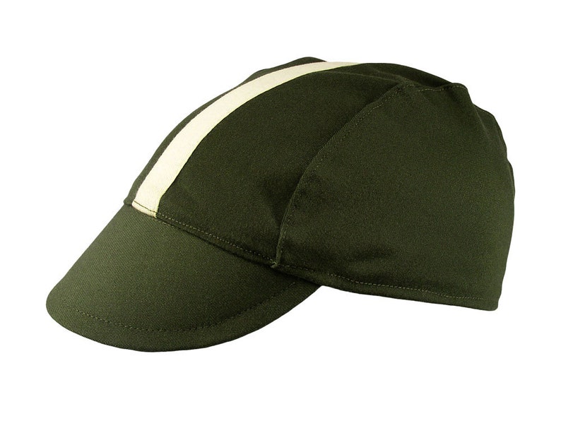 Olive/beigestripe Cotton Cycling Cap Handmade Cap Bike Etsy