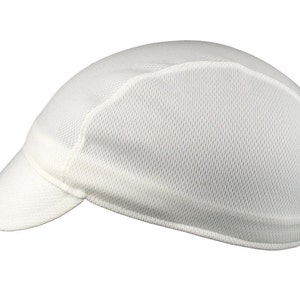 White moisture wicking cycling cap handmade cap moisture wicking cap bicycle cap polyester cap bike wear cycling clothes image 2