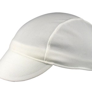 White moisture wicking cycling cap handmade cap moisture wicking cap bicycle cap polyester cap bike wear cycling clothes image 1