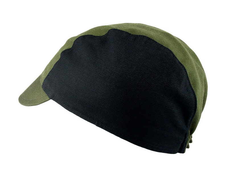 Olive/black Cotton Cycling Cap Handmade Cap Bike Cap Bicycle Cap Cotton Cap Cycling Clothes Bike