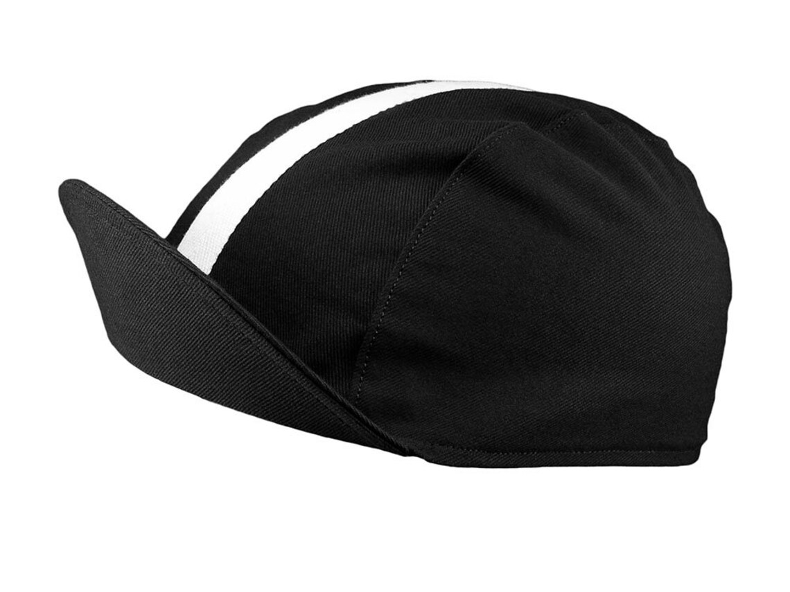 Black/whitestripe Cotton Cycling Cap Handmade Cap Bike Etsy