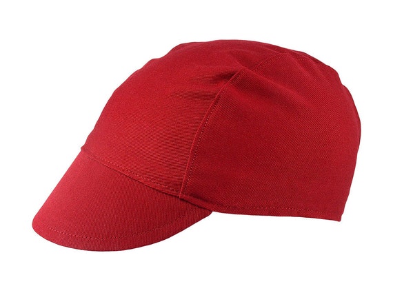 red cycling cap