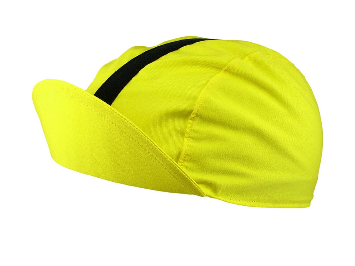 Yellow/blackstripe Cotton Cycling Cap Handmade Cap Bike Etsy