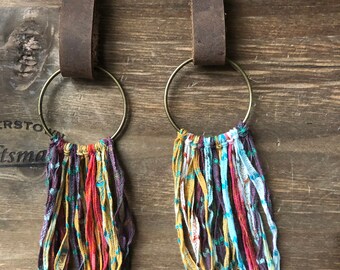 Brass Hoop earrings with Tassels