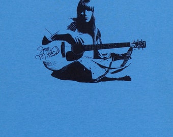 Joni Mitchell T Shirt blue FREE SHIPPING to usa