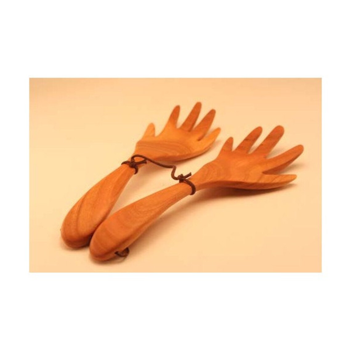 9 Inch Wood Salad Hands Salad Servers Tongs the Ideal Etsy