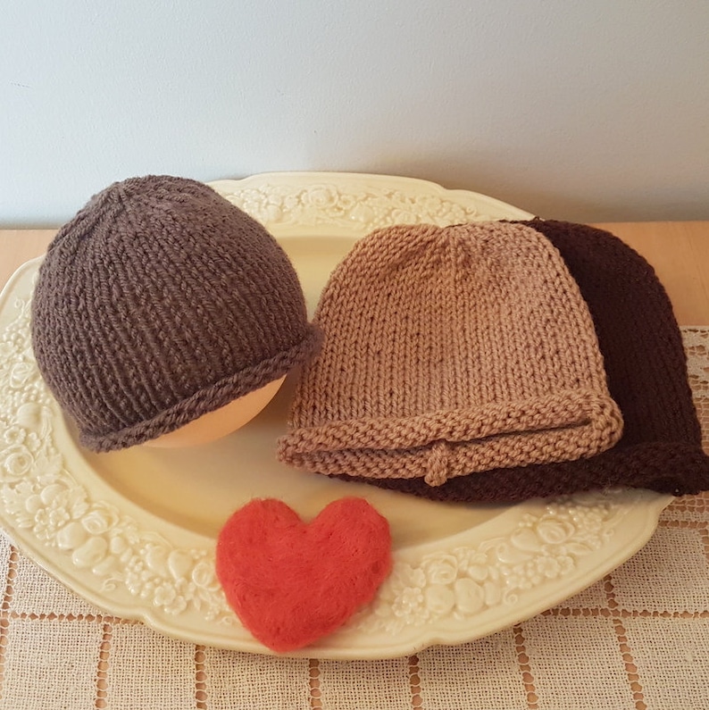 Easy Baby Beanie Knitting PATTERN roll brim baby hat Etsy