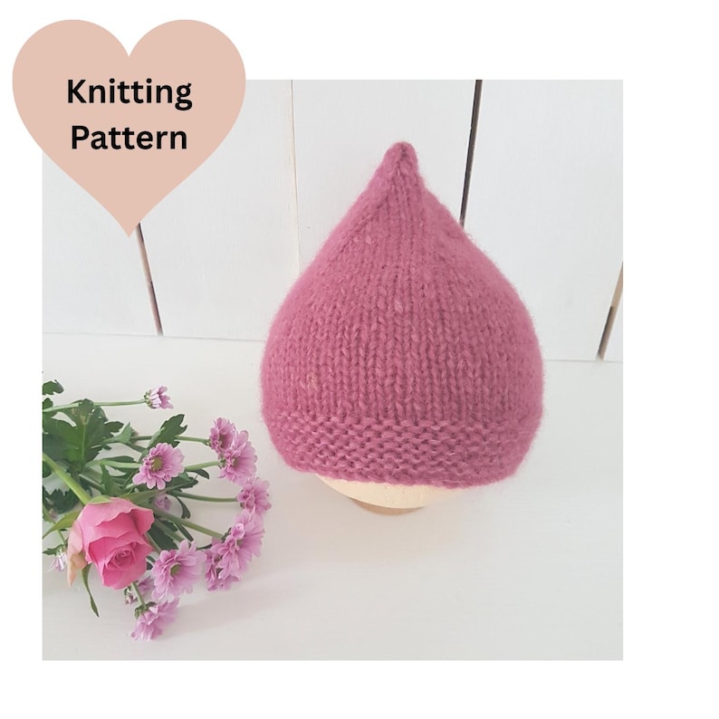Easy Knit Toddler Pixie Hat Pattern: Aran Baby Gnome Beanie (PDF Pattern 0-5 Years) image 2