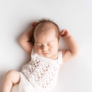 Lacy Baby Romper Knitting Pattern: Newborn to 12 Months (PDF Pattern)
