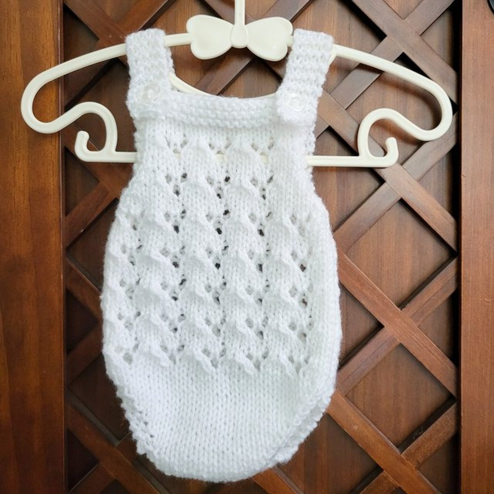 Lacy Baby Romper Knitting Pattern: Newborn to 12 Months (PDF Pattern ...