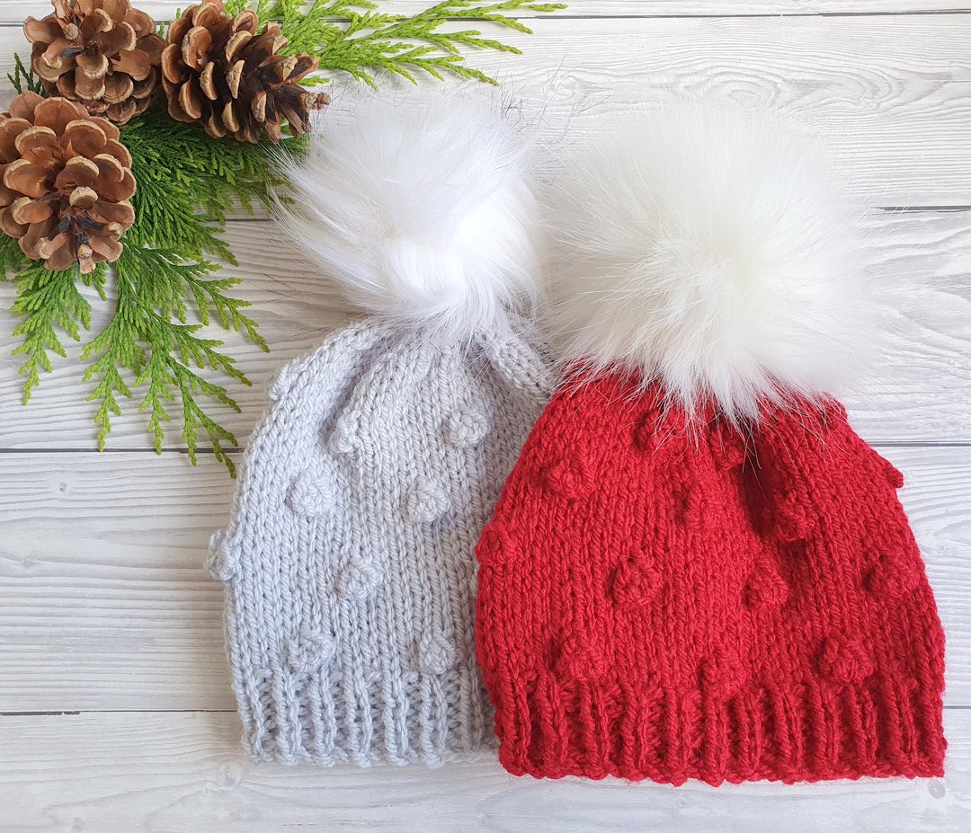 Baby Bobble Hat Knitting Pattern PDF Digital Pattern for Popcorn