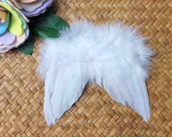 White feather angel wings newborn photo prop, Baby angel wings for photo shoot. White Baby Wing Set, Newborn Wing , Newborn Angel Costume.