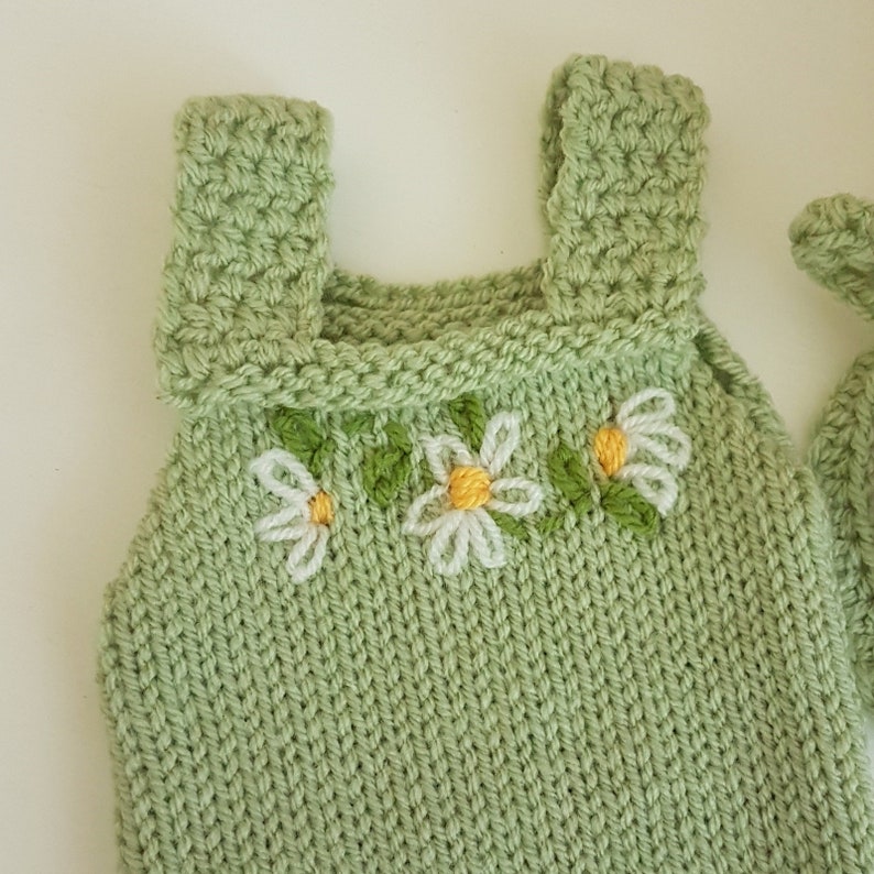 knit newborn playsuit with matching green bonnet READY Summer baby romper outfit mint knitted baby girl shower gift set idea