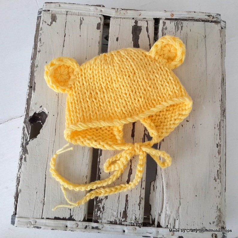 Easy Baby Bear Bonnet Knitting PATTERN newborn photo prop ...
