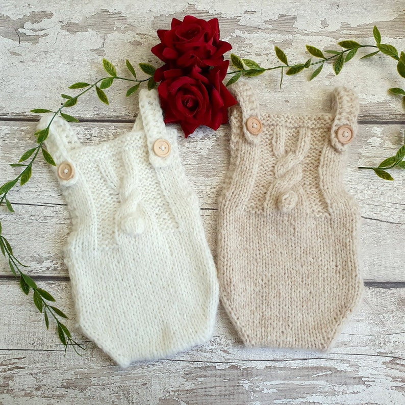 Baby Bunny Romper and Rabbit Ears Hat Set Knitted Easter Bunny Outfit Baby Shower gift idea Bunny Tail Newborn photo prop first Easter image 7