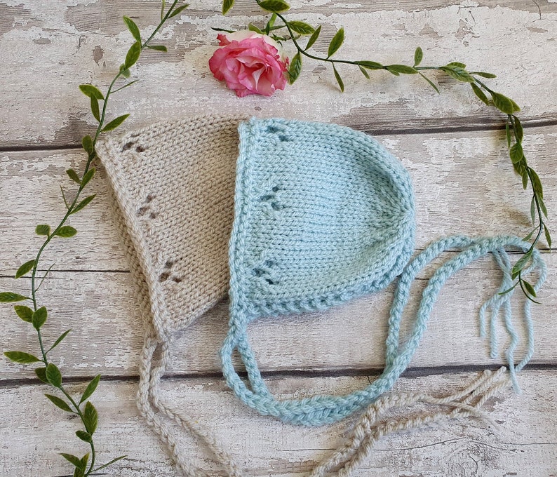 0-6 month Easy Baby Cardigan and Bonnet Knitting PATTERN PDF, Baby Girl lacy jumper, Worsted Aran yarn sweater pattern, Knitting for baby. image 7