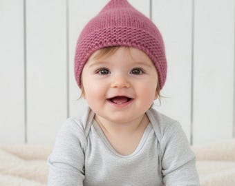 Easy Knit Toddler Pixie Hat Pattern: Aran Baby Gnome Beanie (PDF Pattern 0-5 Years)