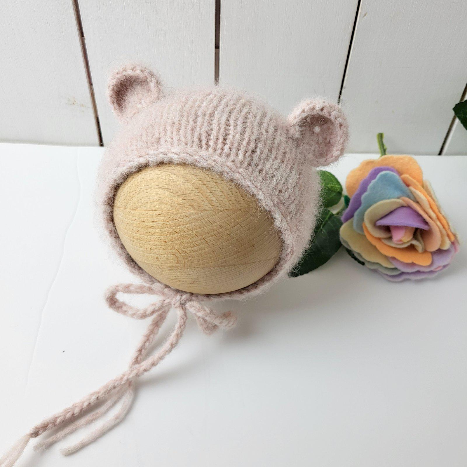 Newborn Photo Prop Set: Knit Alpaca Wrap & Bonnet, Three Hat Options - Etsy