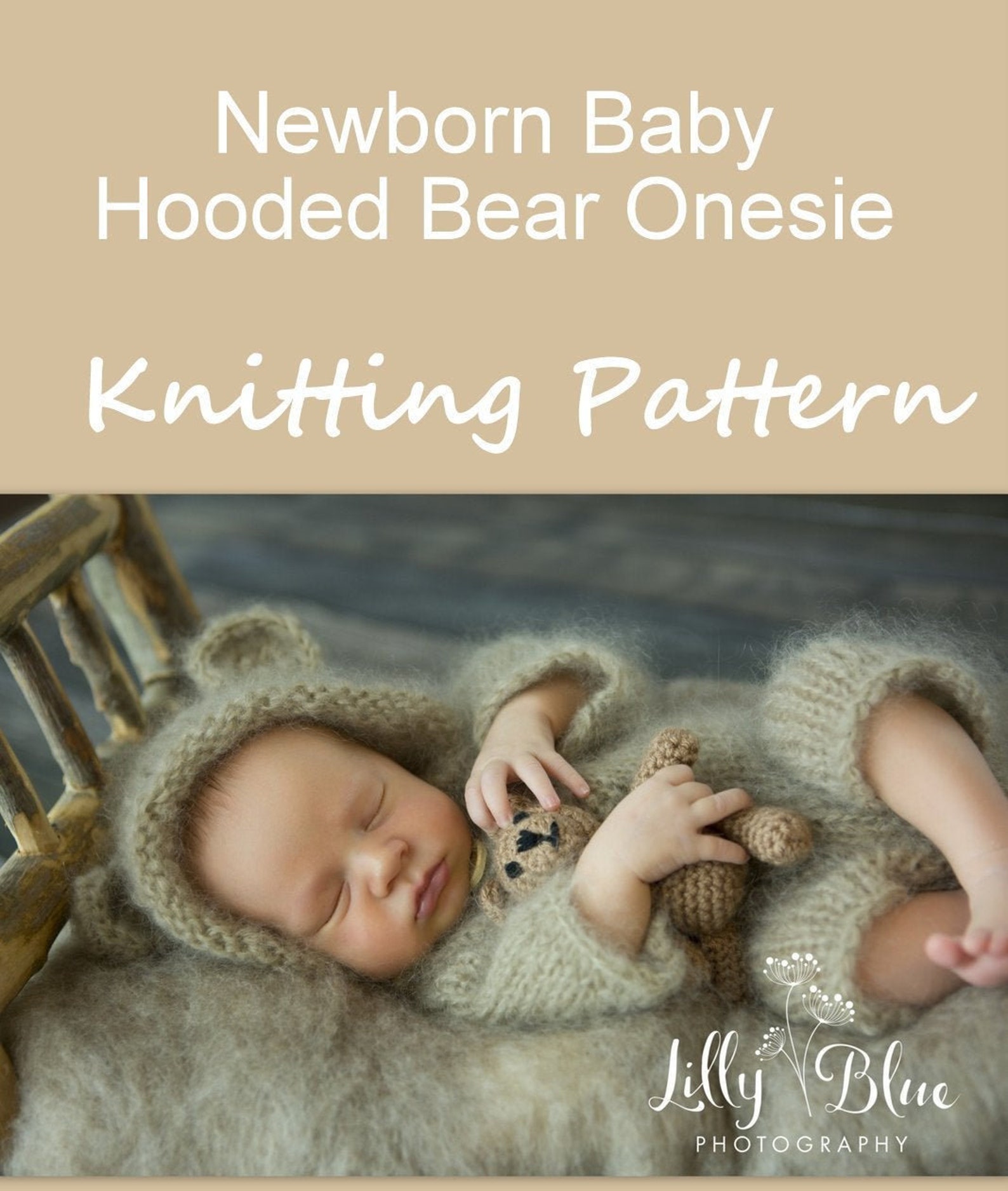 Baby Bear Hoodie Knitting PATTERN Infant Romper Outfit Etsy