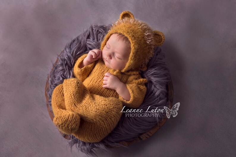Baby Lion footed pajama prop set
