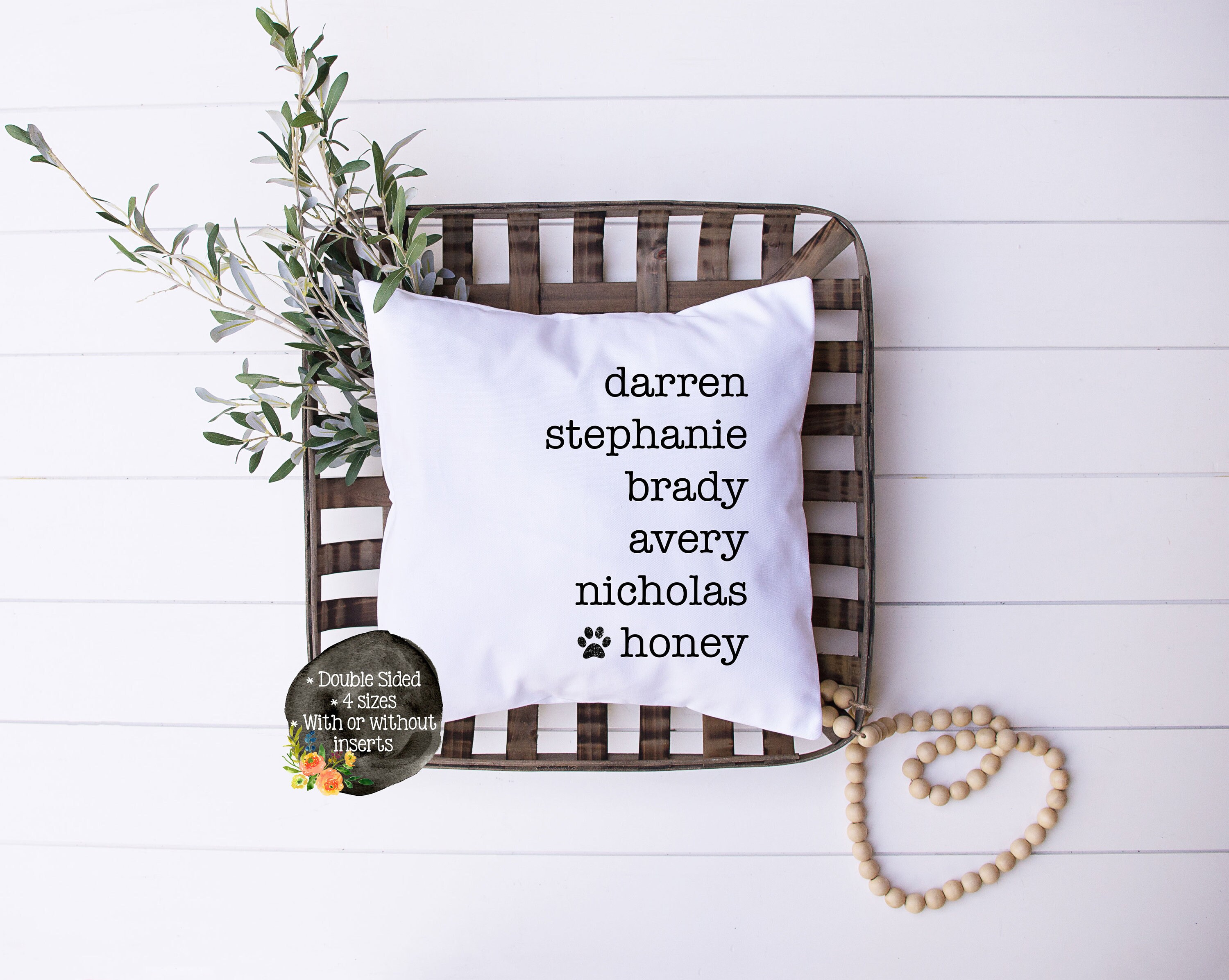 Kids Names Pillow Grandkid Names Pillow Pet Name Pillow Etsy
