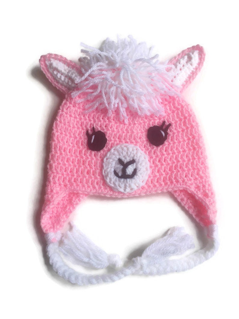 Three Flowers Crochet Beanie Llama Hat 