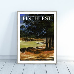 Golf Poster | Print | Pinehurst | Travel | North Carolina | Home Decor | Fine Art | Golf | Painting | Golf Gift | Wall Decor