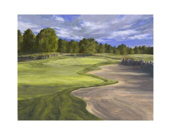 Golf Art. Golf Gift. Oil Painting. The Golf Club of New Albany, Ohio, Hole #13. Print of original oil painting.