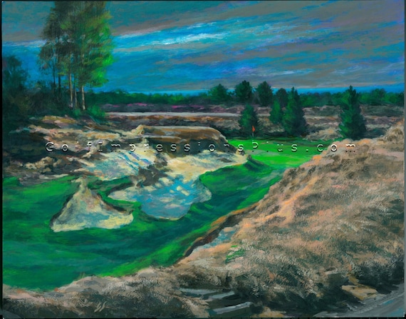 tobacco road paint Tobacco Road Golf Club, Hole #13. Print of original oil painting