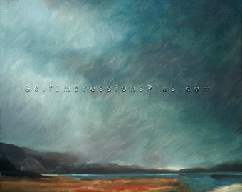 Wall Decor. Oil Painting. Seascape Painting. "Passing Storm", print of original oil painting.