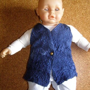 Children's vest Felt vest Silk wool Blue image 1