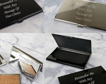 Personalised Business Card Holders, Gift Card Holder Credit Cards Business Card Case, Business Card Holder for Women and Men, Engraved Case